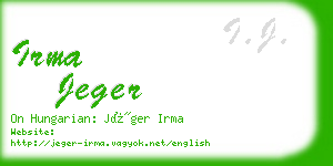 irma jeger business card